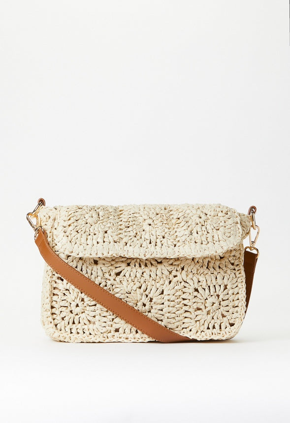 Crochet Shoulder Bag Birch White