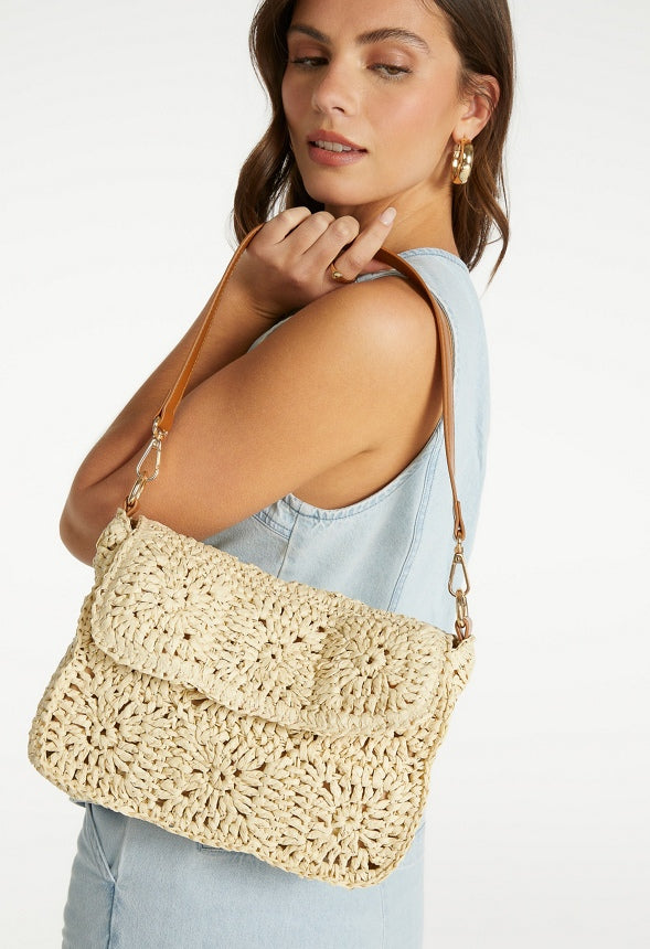 Crochet Shoulder Bag Birch White