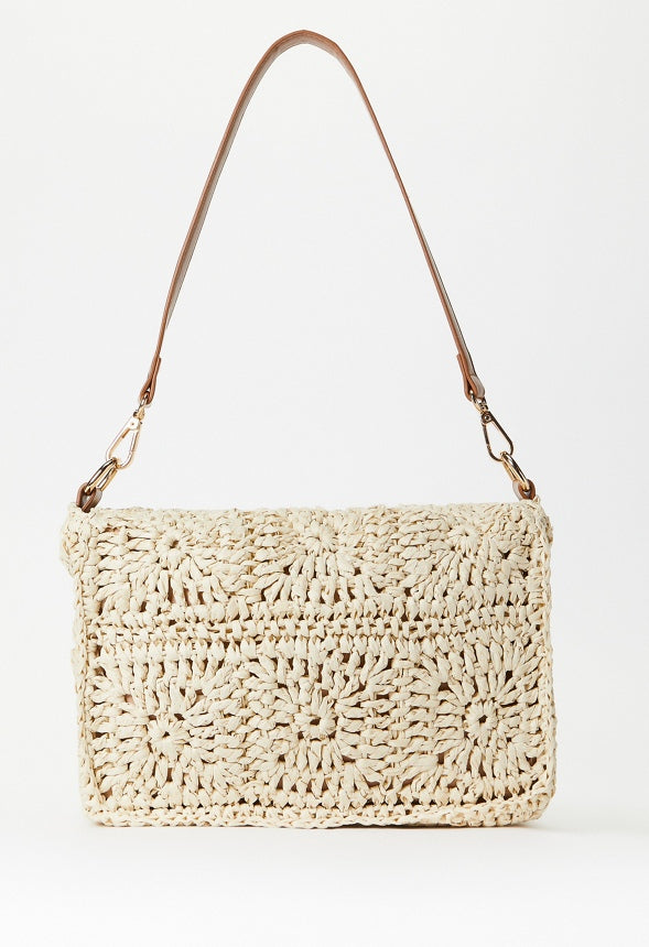 Crochet Shoulder Bag Birch White