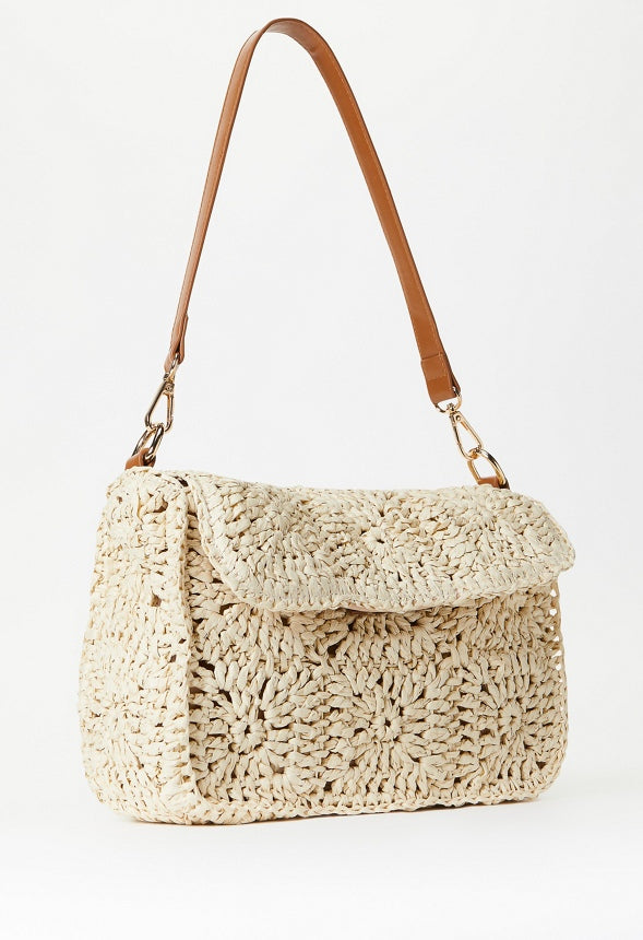 Crochet Shoulder Bag Birch White