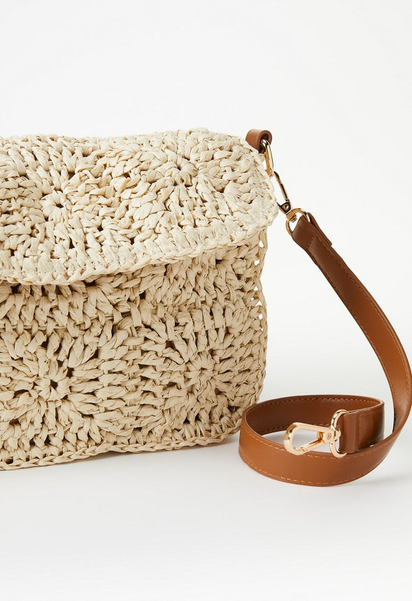 Crochet Shoulder Bag Birch White