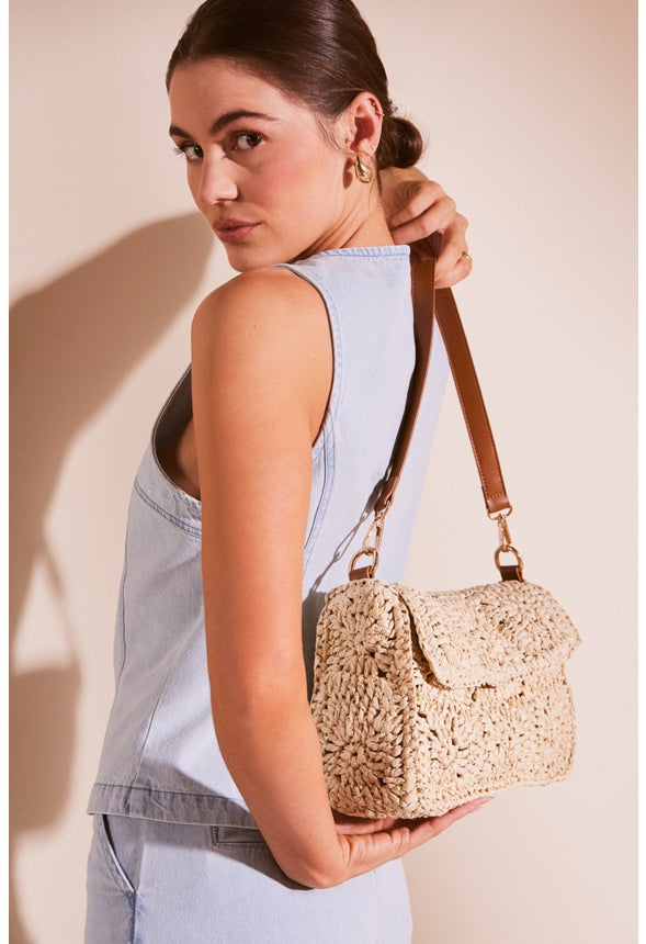 Crochet Shoulder Bag Birch White
