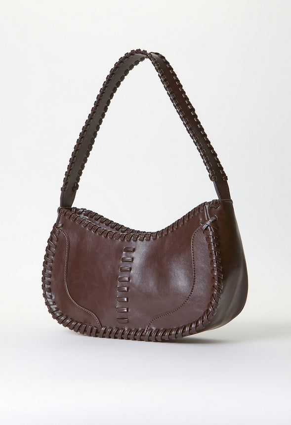Whipstitch Shoulder Bag Cacao Brown