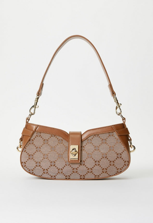 Jaquard Shoulder Bag Taupe