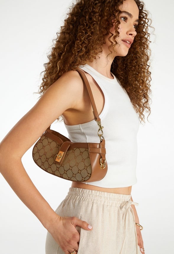 Jaquard Shoulder Bag Taupe