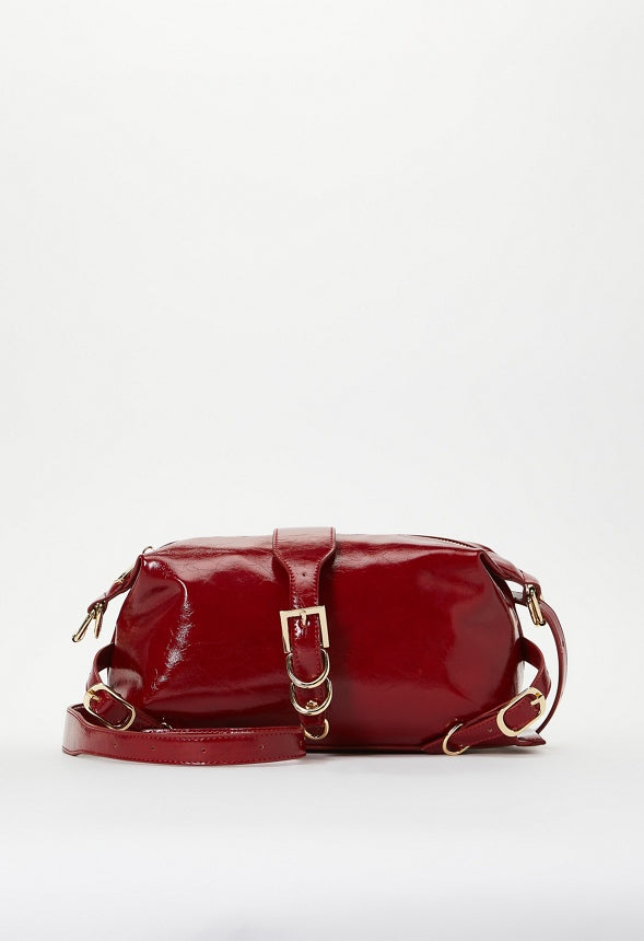 Multi Buckle Shoulder Bag Anemone Red