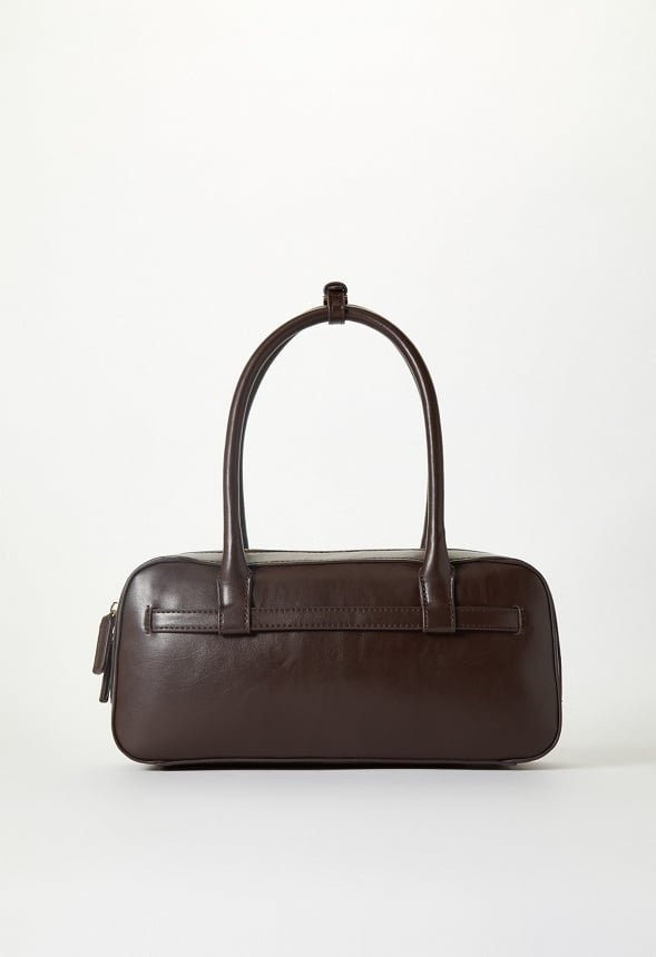 Long Strap Buckle Shoulder Bag Cacao Brown