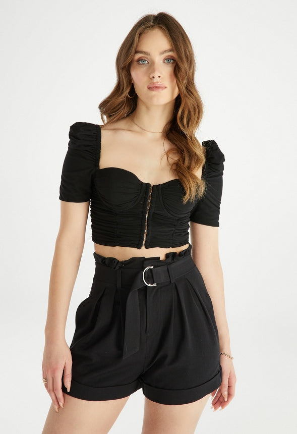 LIGHTWEIGHT PAPERBAG SHORT Black Caviar