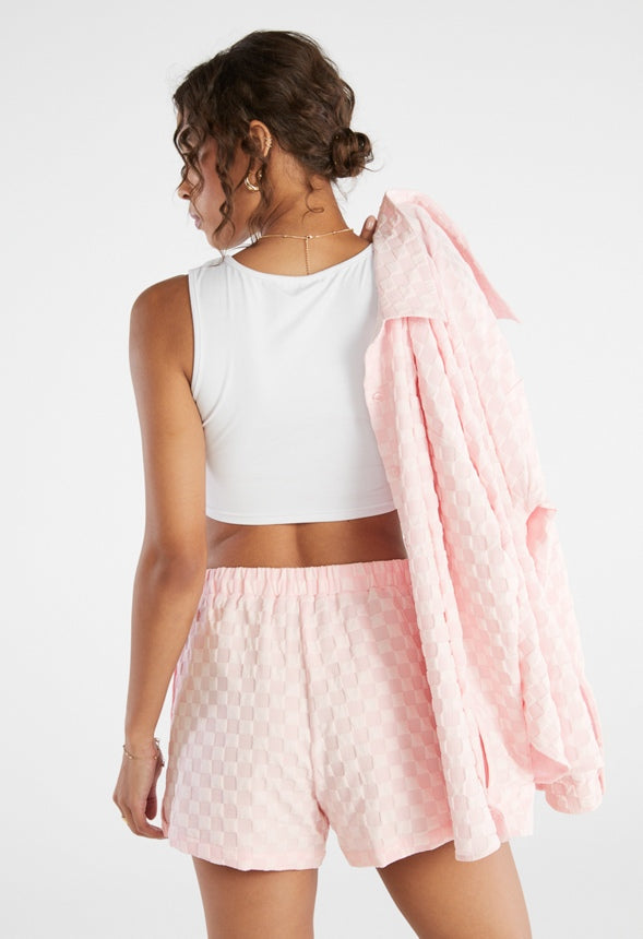 Textured Shorts Pink