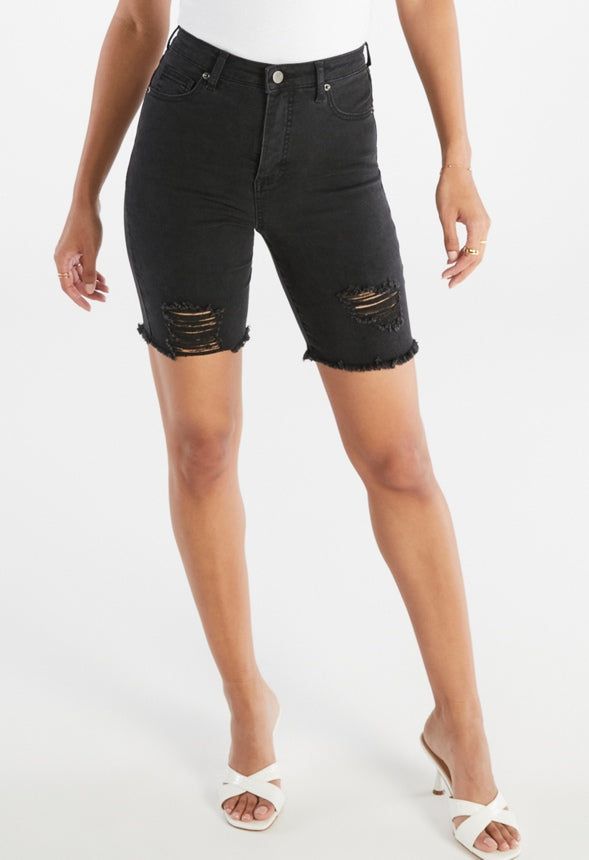 Soph Tummy Tamer Bermuda Destroy Short Mascara