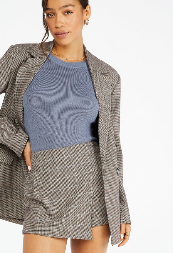 Plaid Skort Brown Plaid