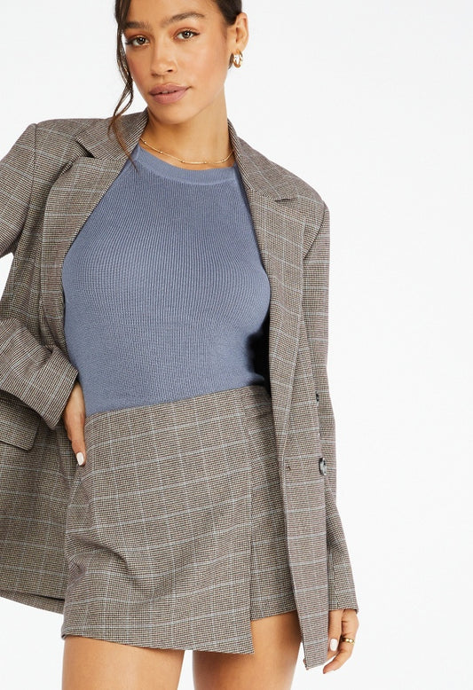 Plaid Skort Brown Plaid
