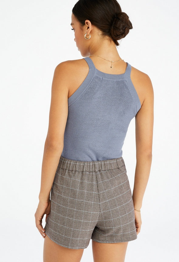 Plaid Skort Brown Plaid
