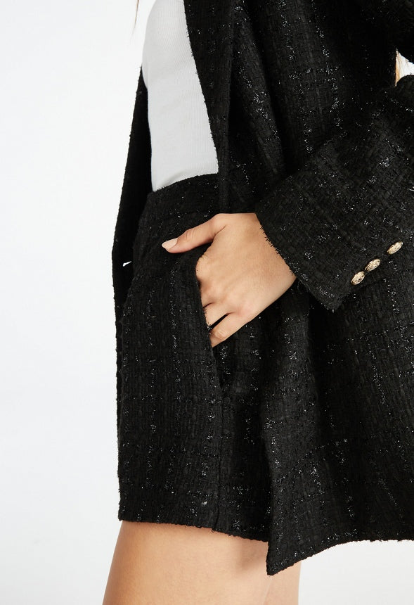 Tweed Short Black Caviar Tweed
