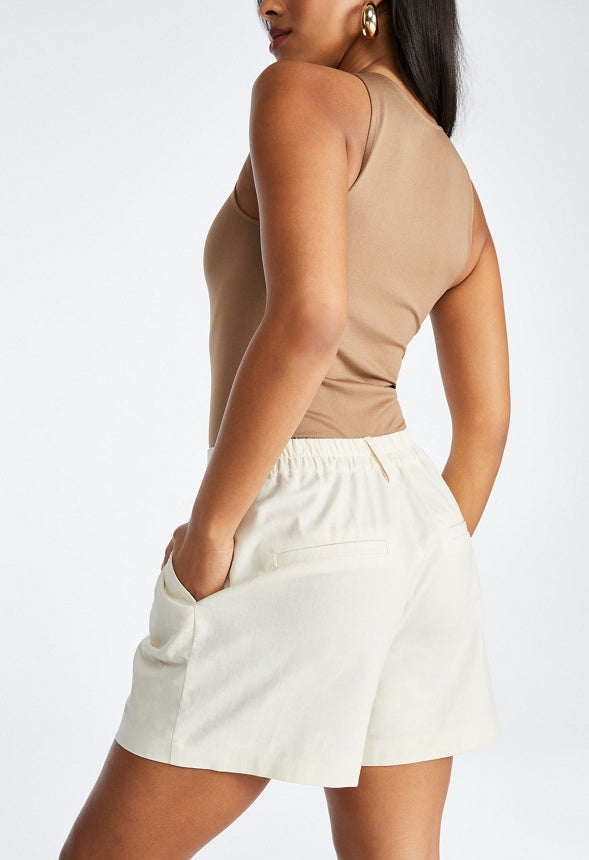 Long Trouser Shorts Light Beige