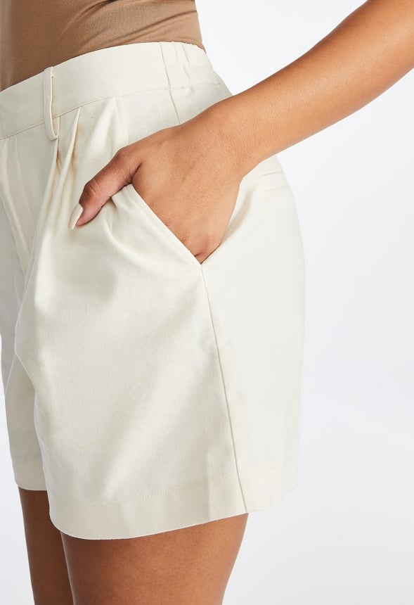 Long Trouser Shorts Light Beige