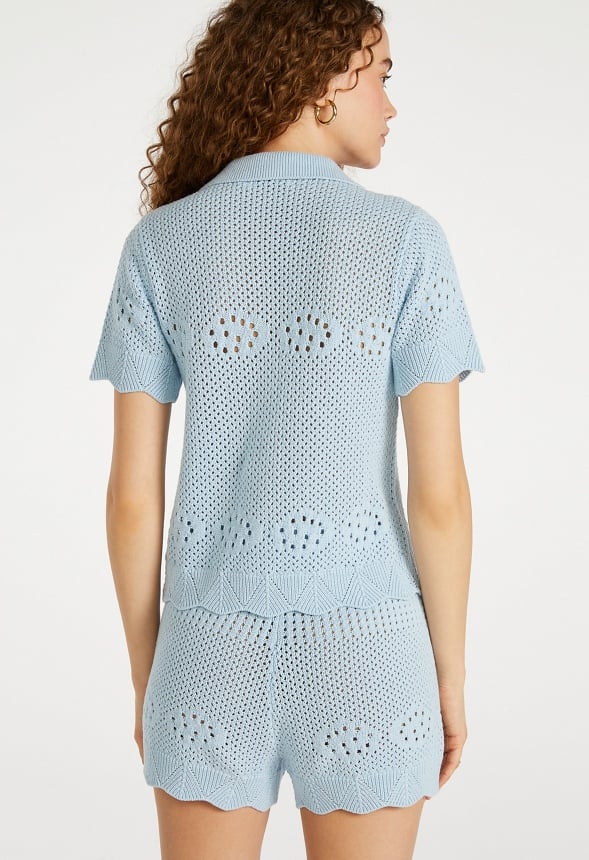 Crochet Shorts Skyway Blue