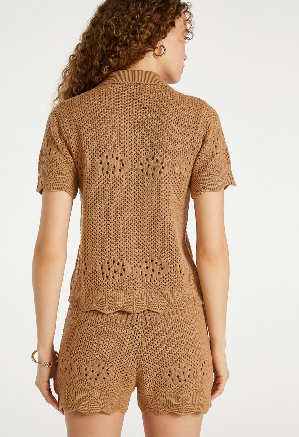 Crochet Shorts Taupe