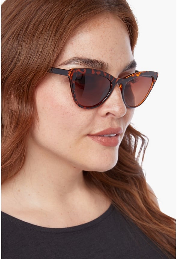 OVERSIZED CAT-EYE SUNGLASSES Tortoise