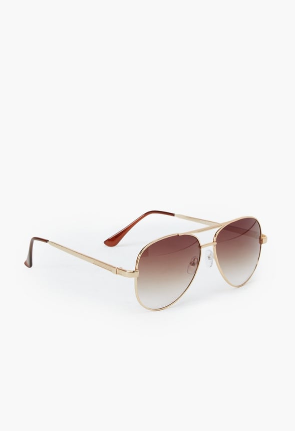 Classic Aviator Sunglasses Brown/Gold