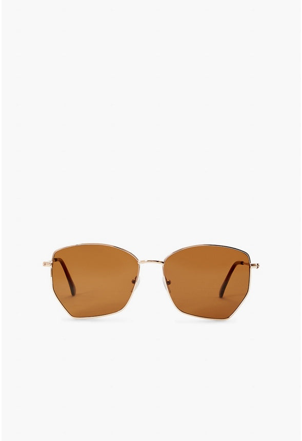 HEXAGON SUNGLASSES Gold/ Brown
