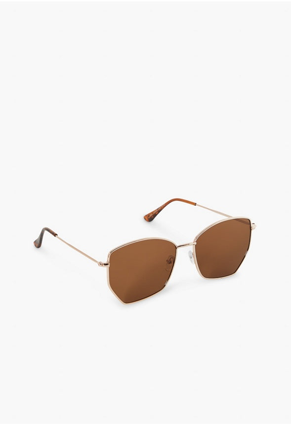 HEXAGON SUNGLASSES Gold/ Brown