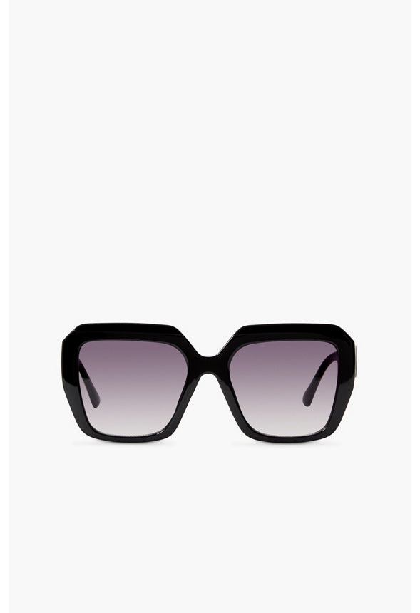 OVERSIZED GEOMETRIC ACETATE SUNGLASSES Black