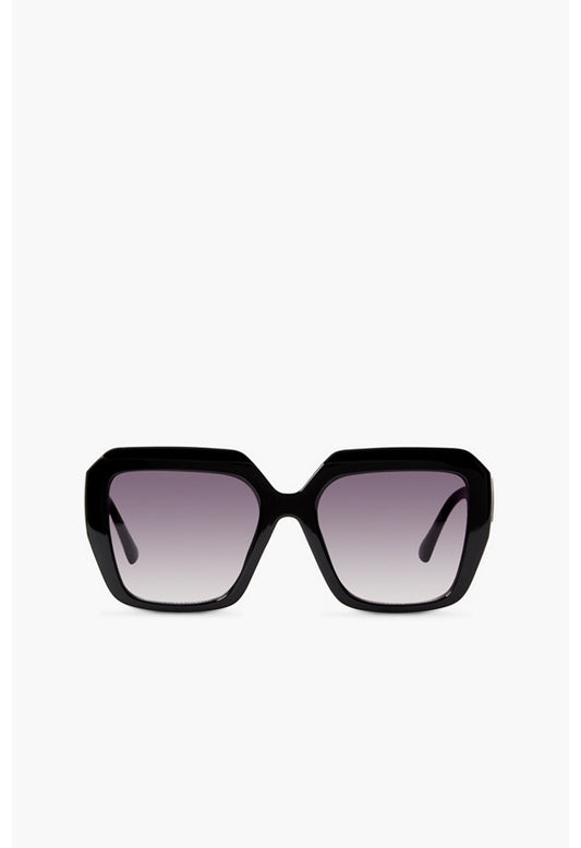 OVERSIZED GEOMETRIC ACETATE SUNGLASSES Black