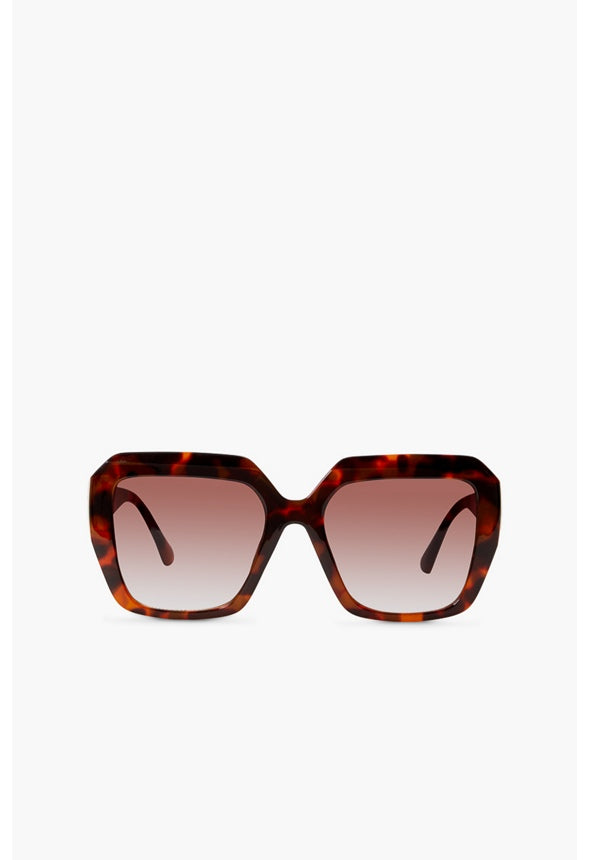 OVERSIZED GEOMETRIC ACETATE SUNGLASSES Tortoise