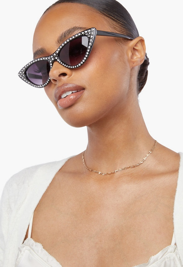PAVE FRAME SUNGLASSES Black