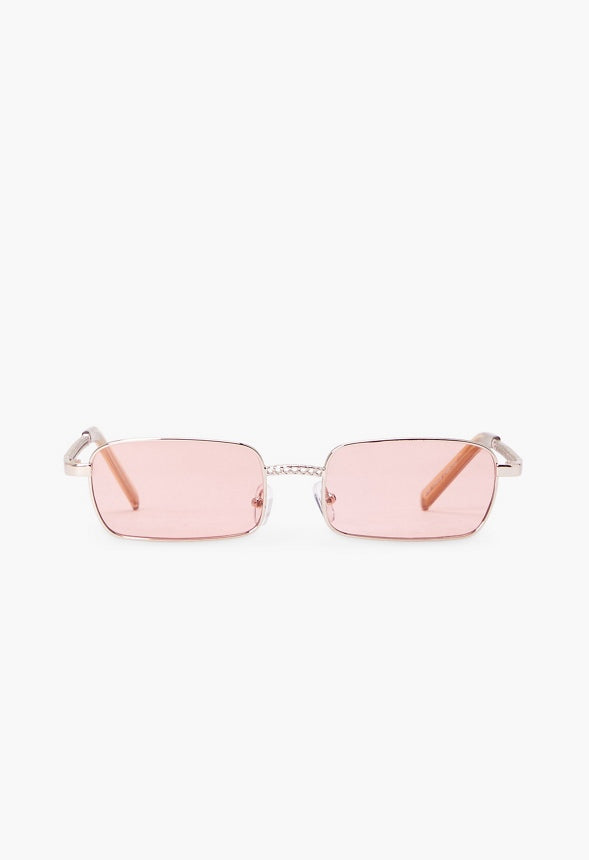 ROSE RIMLESS SUNGLASSES WITH PAVE FRAME Pink