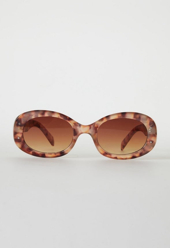 OVERSIZED OVAL SUNGLASSES Blush Tortoise
