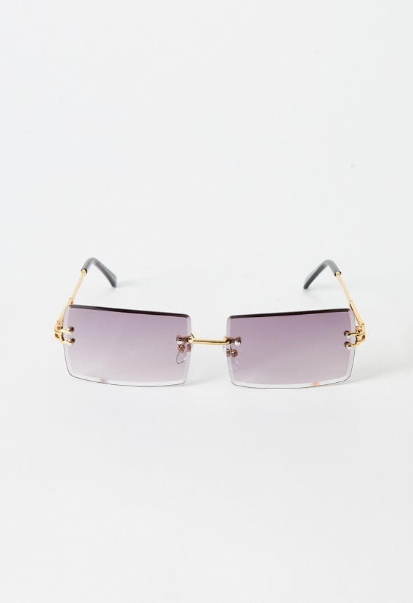 RIMLESS TAPERED EDGE SUNGLASSES Gold/ Smoke