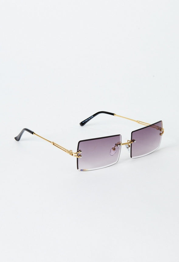 RIMLESS TAPERED EDGE SUNGLASSES Gold/ Smoke