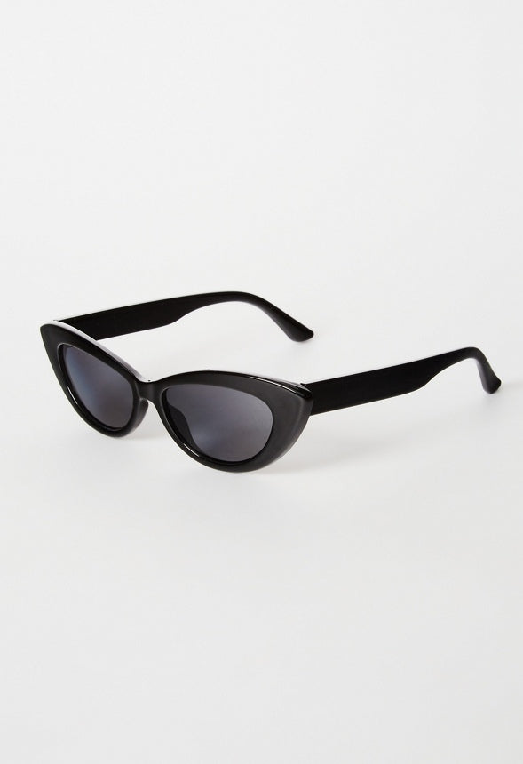 Slim Cat-Eye Sunglasses Black