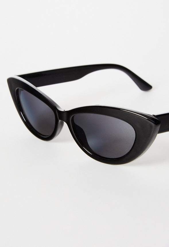 Slim Cat-Eye Sunglasses Black