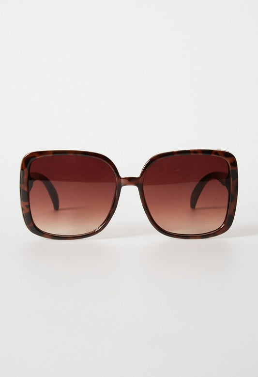 Oversized Rounded Square Sunglasses Brown