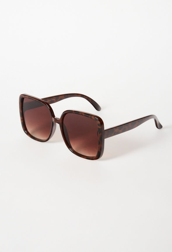 Oversized Rounded Square Sunglasses Brown
