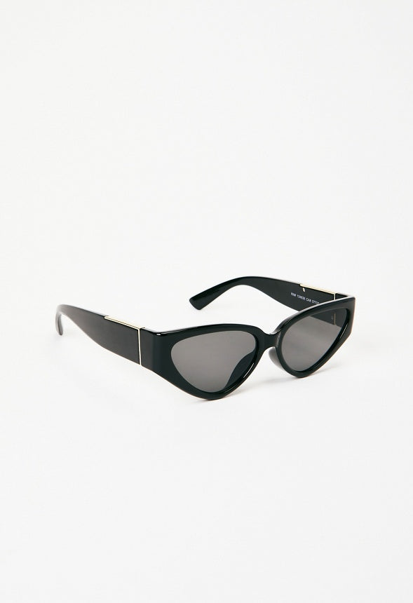 Curved Cat-Eye Sunglasses Black