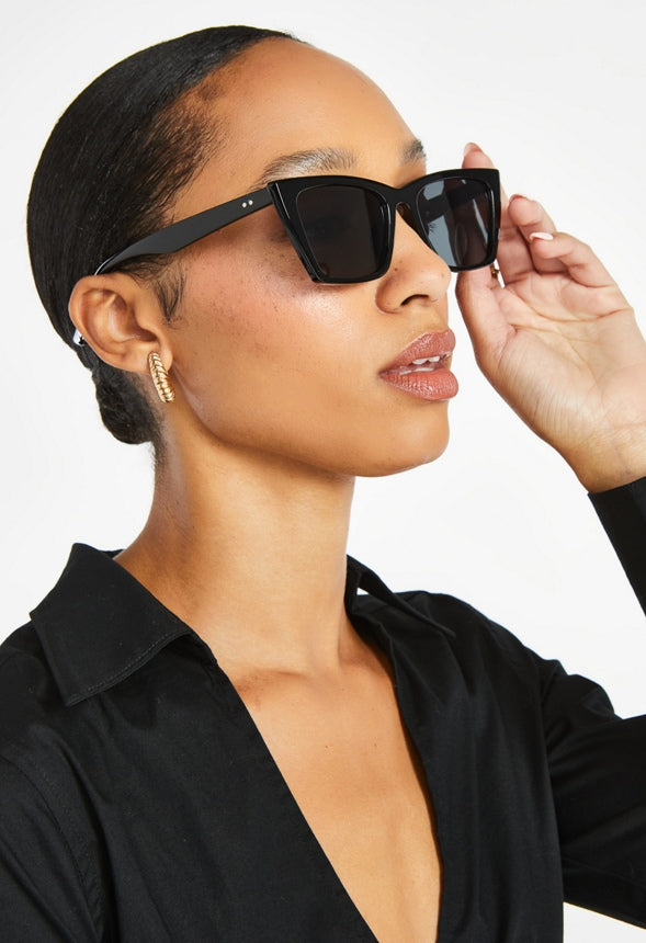 Square Cat-Eye Sunglasses Black