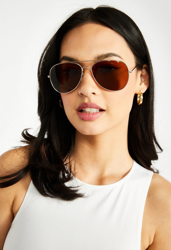 Aviator Sunglasses Gold/ Brown