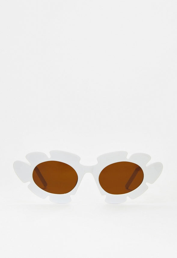 Flower Frame Sunglasses Bright White