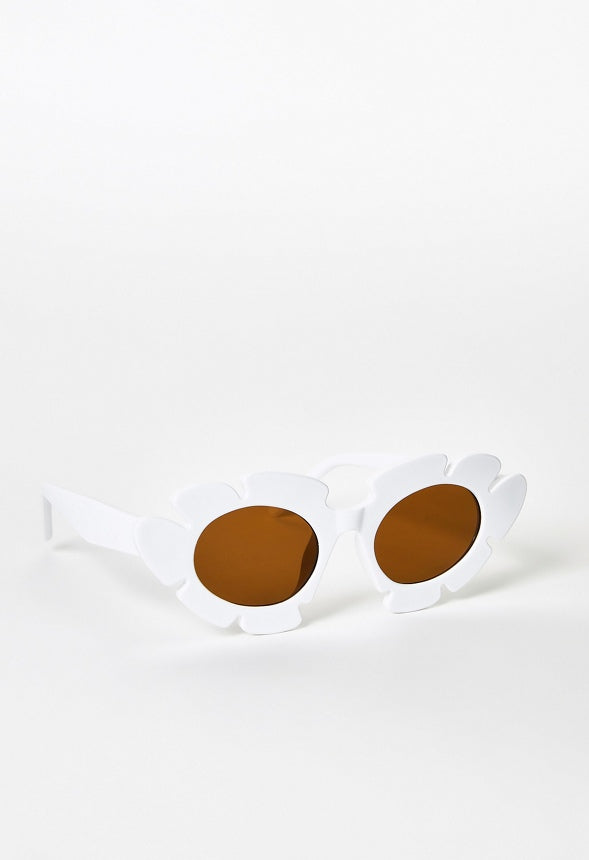 Flower Frame Sunglasses Bright White