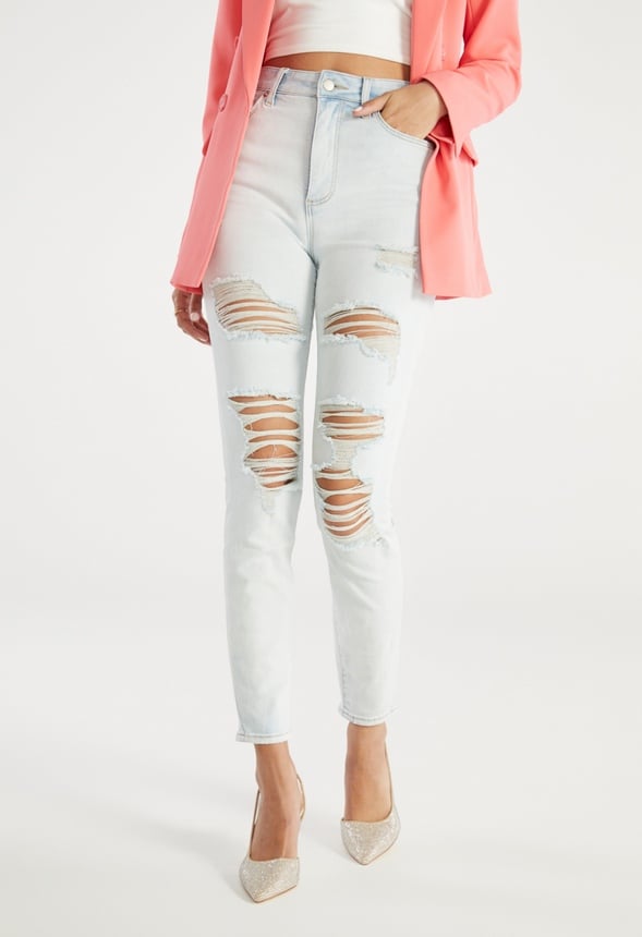 BLAKE HIGH-WAISTED TUMMY TAMER DESTROYED JEANS Prize