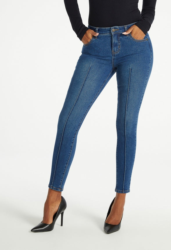 Mid Rise Pintuck Ankle Skinny Jeans Vibes