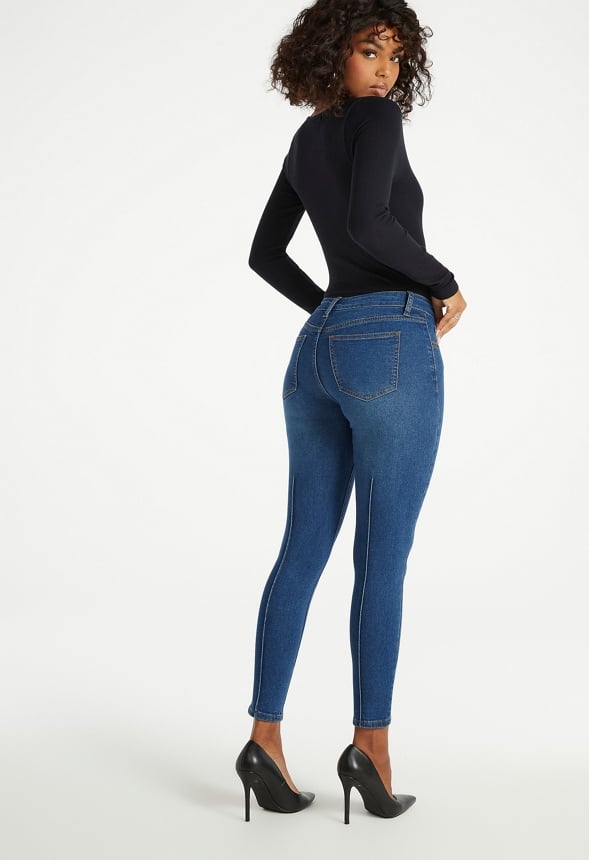 Mid Rise Pintuck Ankle Skinny Jeans Vibes