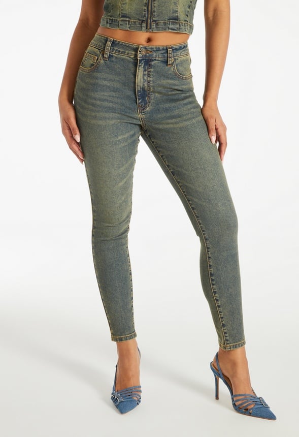 Denim Low Rise Skinny Jeans Intense
