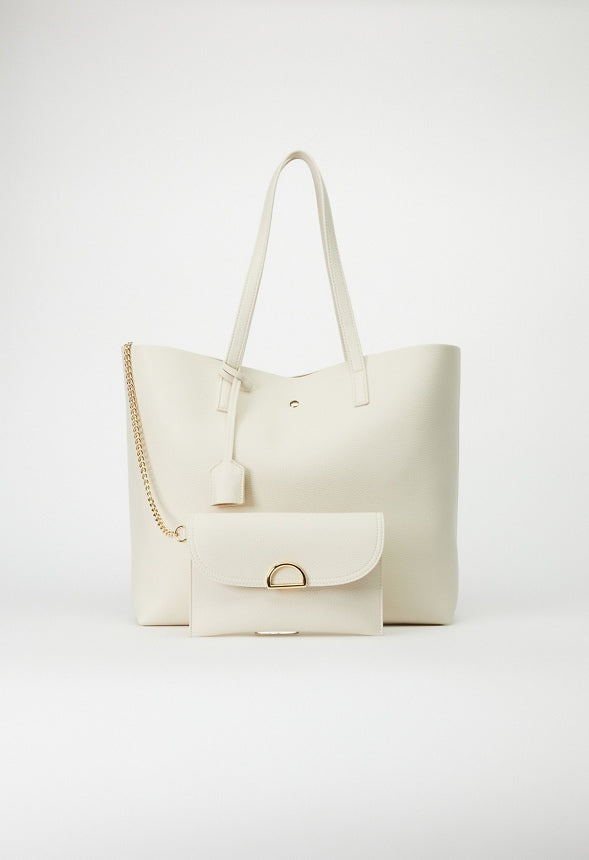 EAST AND WEST UNLINED TOTE Birch White