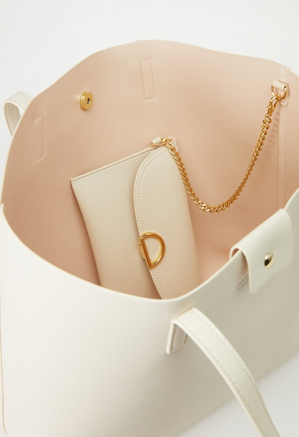 EAST AND WEST UNLINED TOTE Birch White