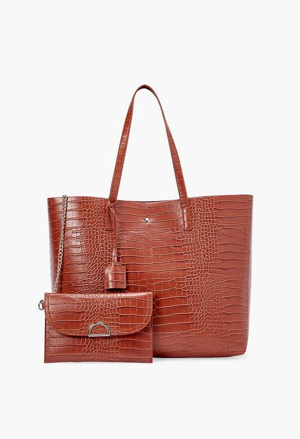 EAST / WEST UNLINED TOTE Luggage Croc